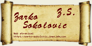 Žarko Sokolović vizit kartica